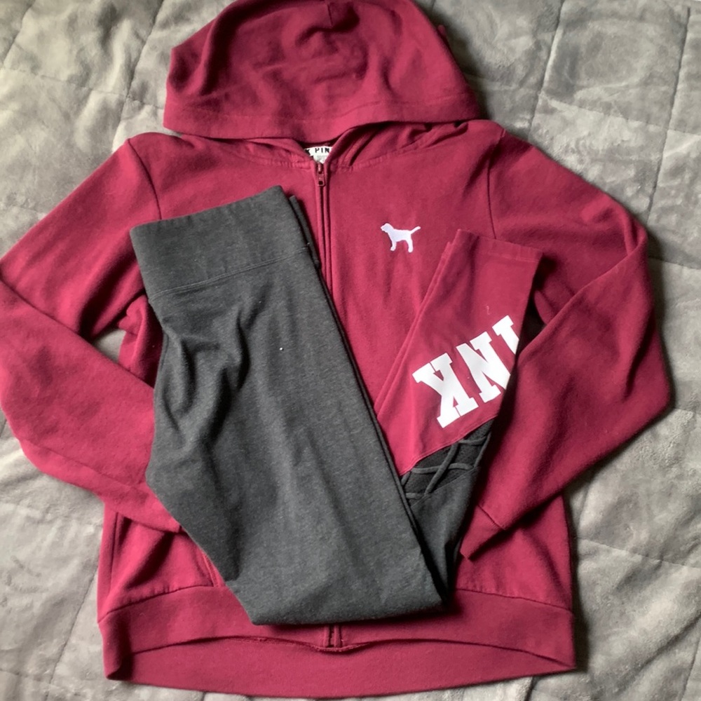 Pink matching jacket/leggings set